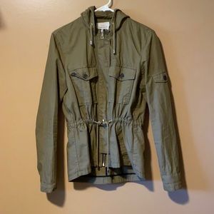 Zara. Olive green hooded utility cargo jacket